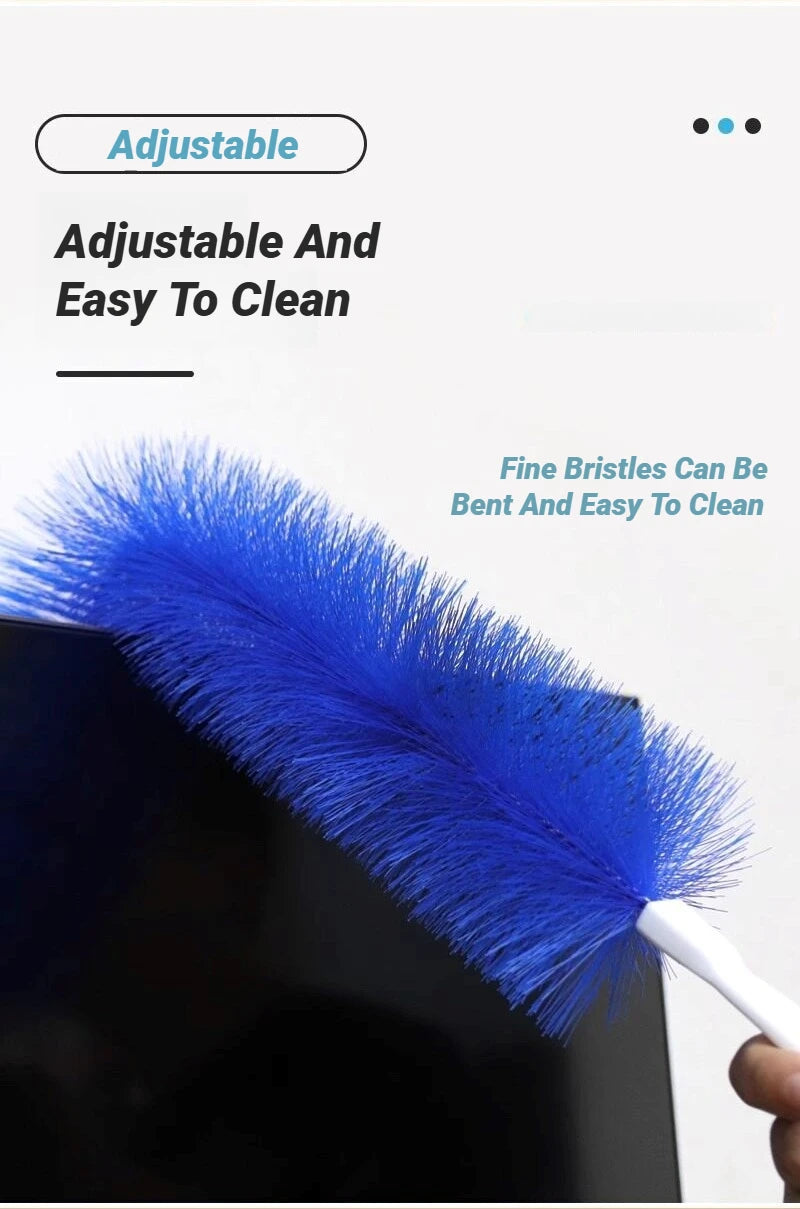 Bendable Fan Duster Ultra Fine Bristles Long Handle Cleaning Tool For Air Conditioner Furniture Shutter Car