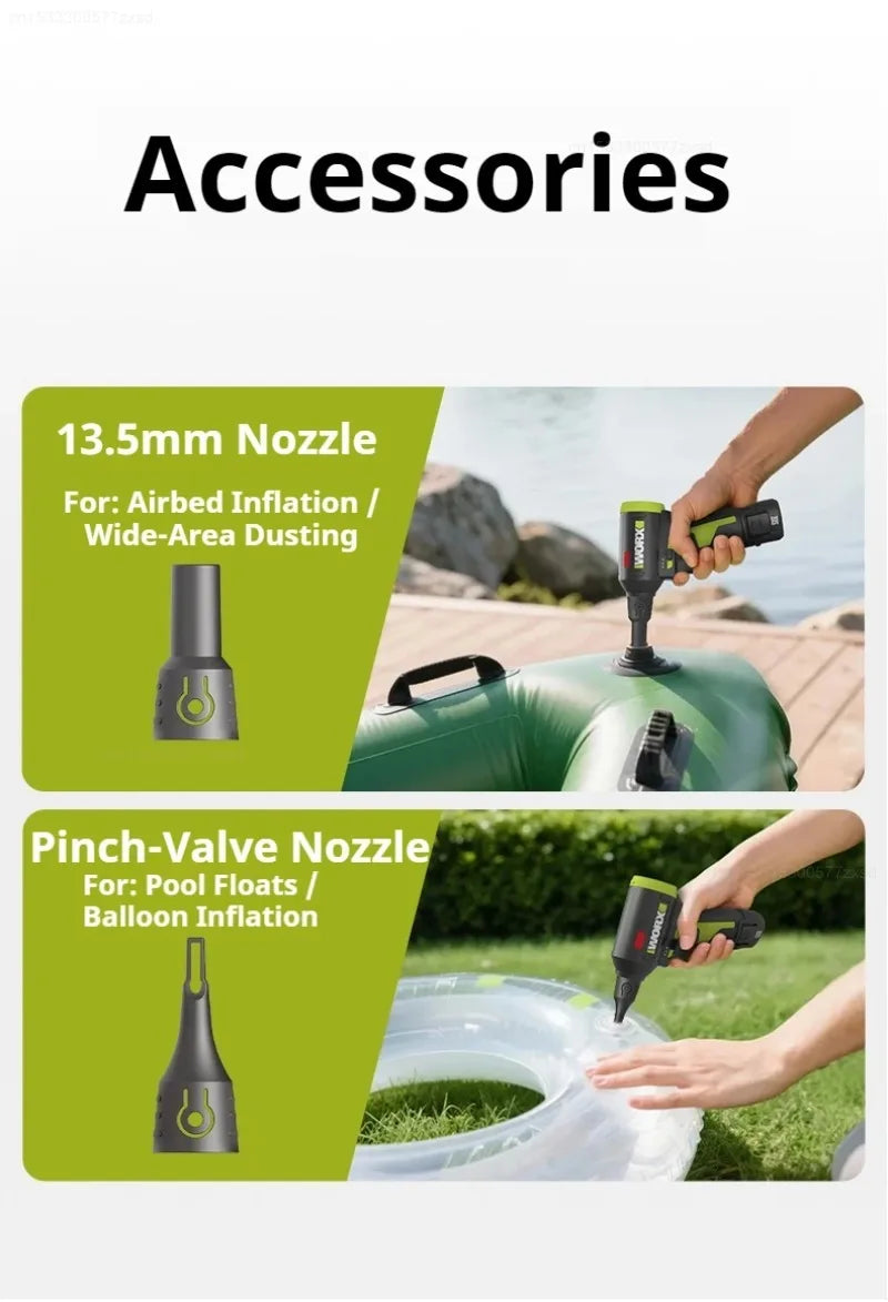 WORX WU094 12V Brushless Cordless Electric Cyclone Duster Blower Turbo Fan Stepless Speed Handheld Jet Fan Dust Blowing Tool