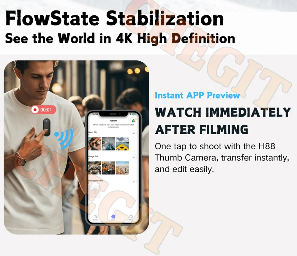 4K Motorcycle Mini Recorder Finger WIFI Action Camera Lightweight POV Motorcycle Road Sport Cam Bicycle Vlog Pet Body Camera