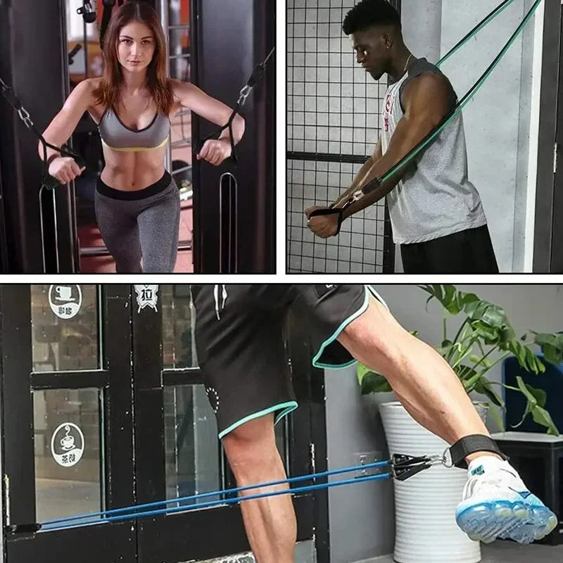 Resistance Bands with Handles for Home Gym, Exercise Strength Training Bands for Men Women, Portable Fitness Workout Equipment