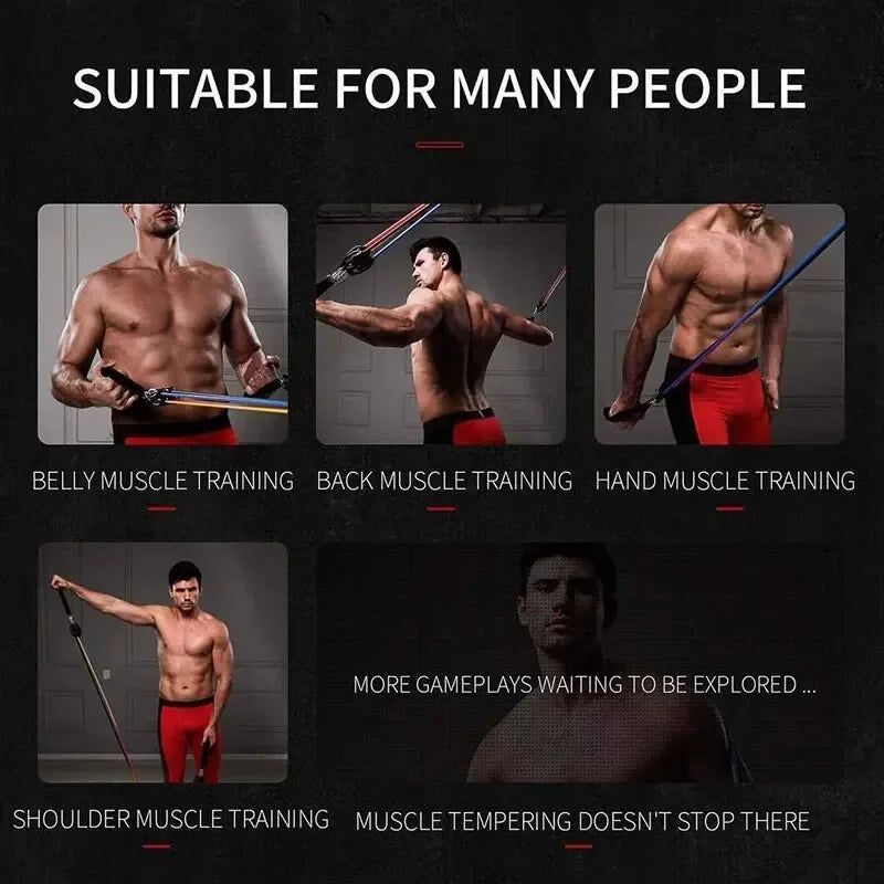 Resistance Bands with Handles for Home Gym, Exercise Strength Training Bands for Men Women, Portable Fitness Workout Equipment